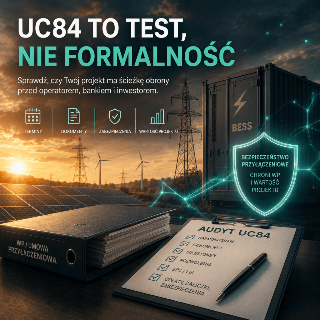 Masz Warunki Przyłączenia? Po UC84 jeden brakujący dowód może kosztować Twój projekt utratę wartości