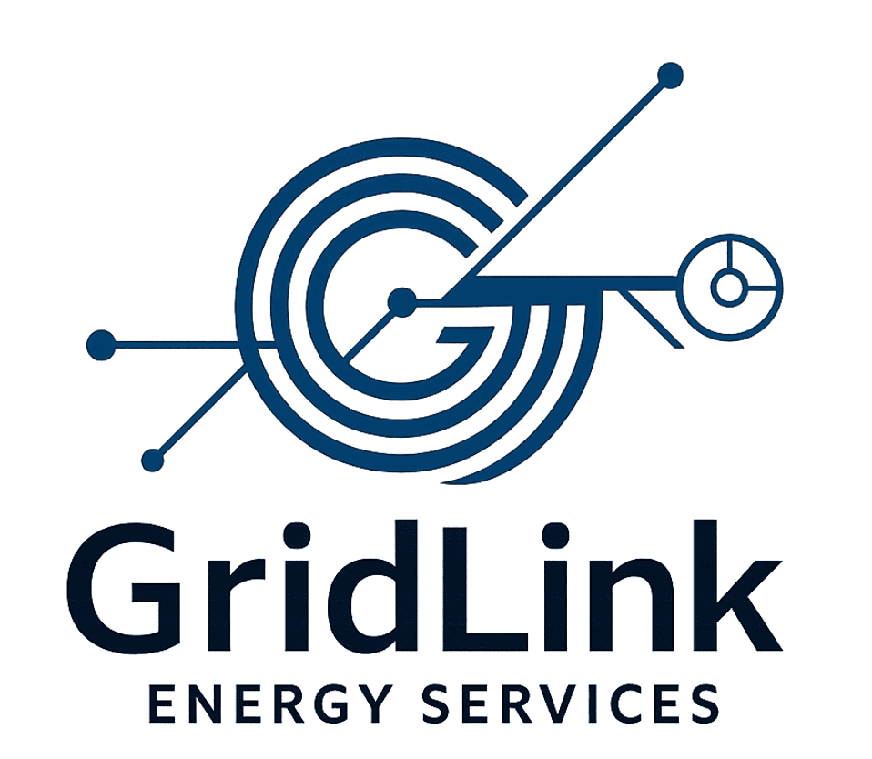 GridLink Energy Services logo with a target and energy-related design, emphasizing energy solutions.
