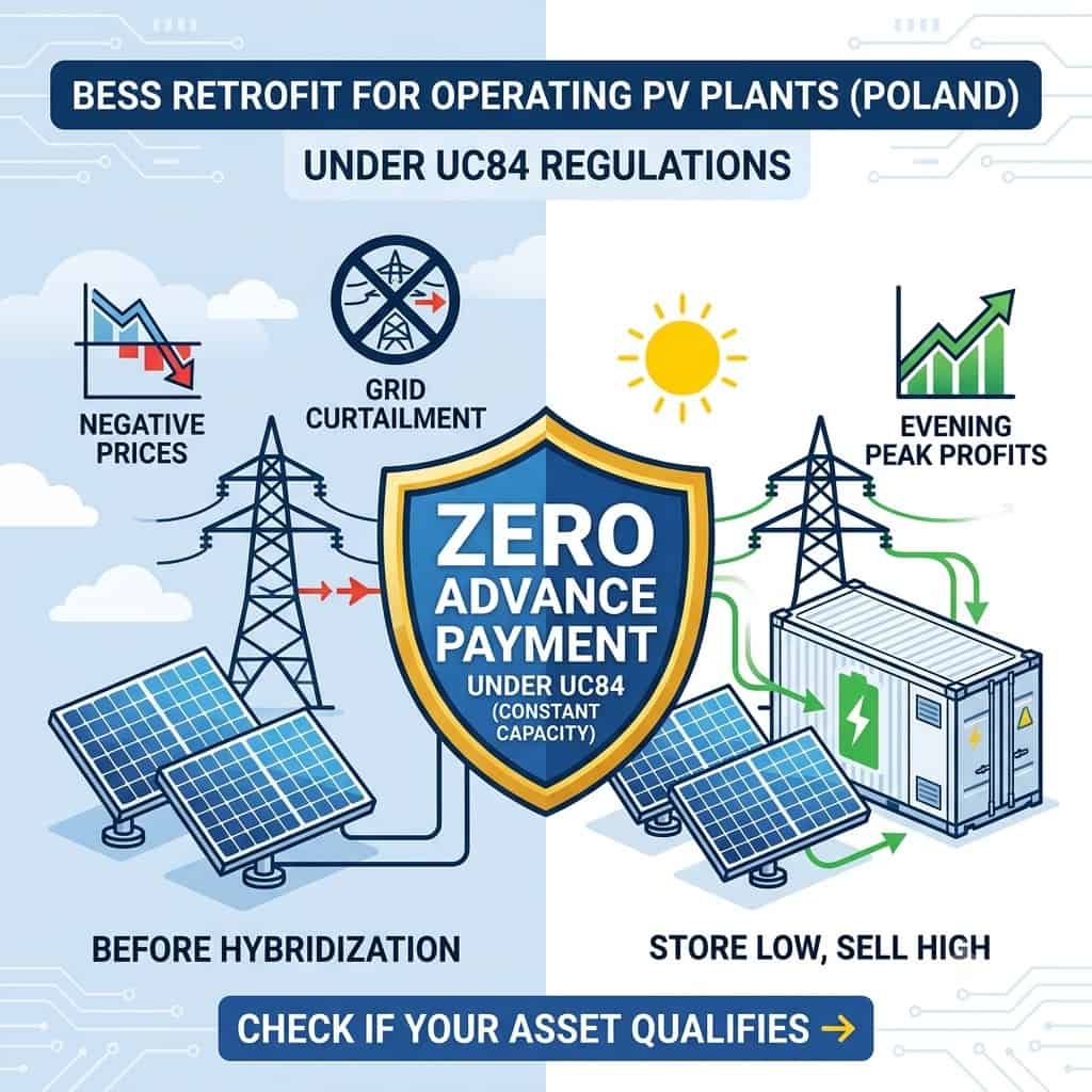 Poland now charges no connection advance on a storage retrofit, provided capacity stays flat