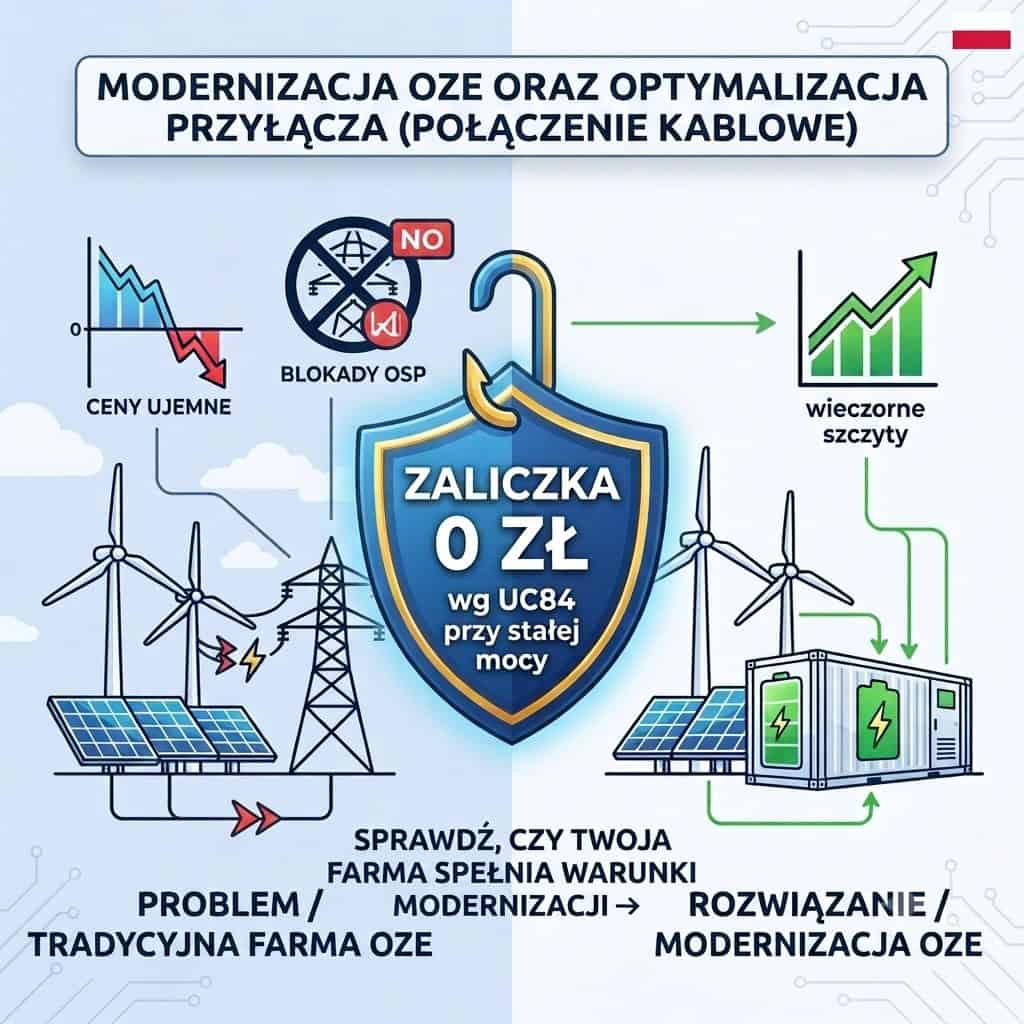 Zaliczka zero za magazyn energii na istniejącym przyłączu, jeżeli nie zmieniasz mocy przyłączeniowej.