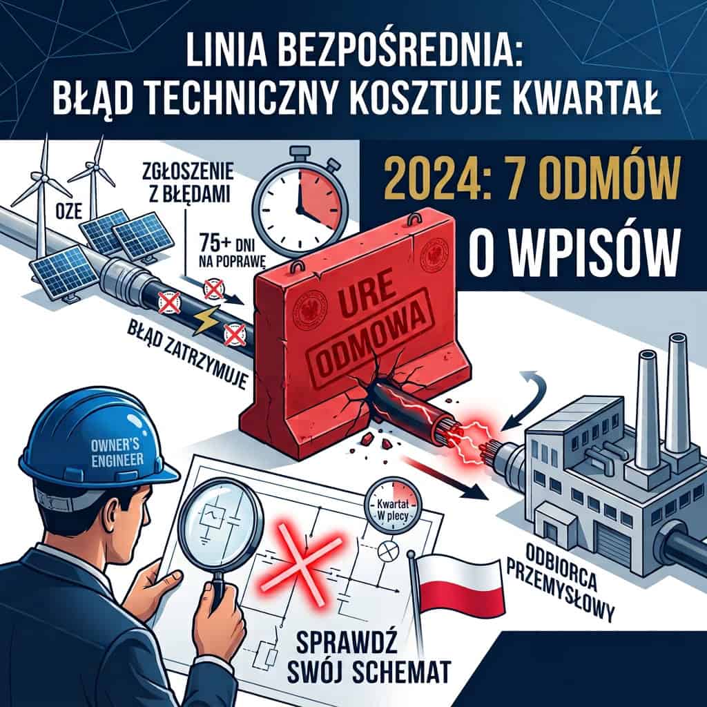 W 2024 roku URE nie wpisał do wykazu ani jednej linii bezpośredniej i wydał siedem odmów