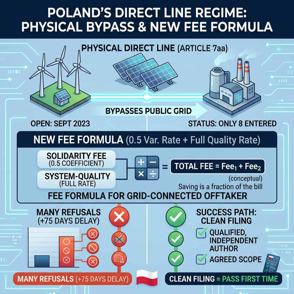 Poland’s Direct Line Regime: Eight Filings in Three Years, and a Fee Formula in Force Since 5 September 2026